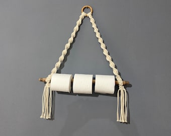 Makramee Toilettenpapierhalter, Boho Badezimmer Dekor