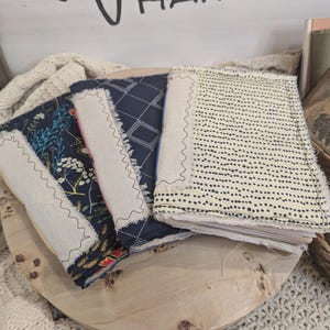 Boho Fabric Journal – Handmade Starter Junk Journal with Tea-Dyed Pages & Ephemera Folder