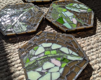 Sous-verre Mosaïque fait main - Set de 4