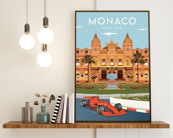 Monaco / Monte Carlo Formula One, Charles Leclerc Ferrari poster