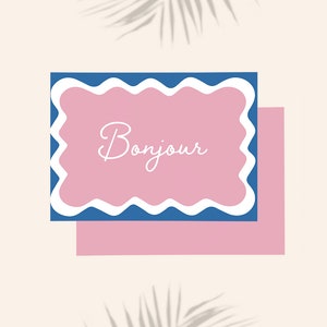 Bonjour French A6 Greeting Card
