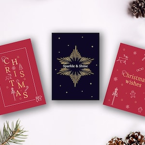 Luxus illustrative Weihnachtskarten