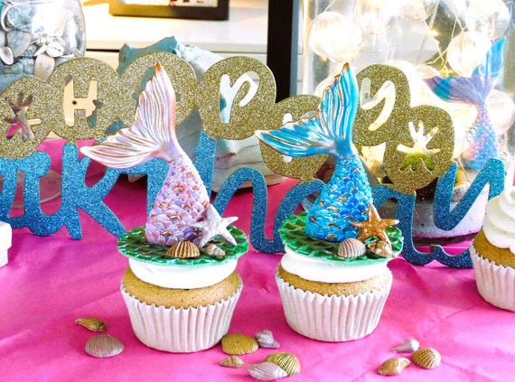 Deluxe Fondant Mermaid Tail Toppers - Etsy