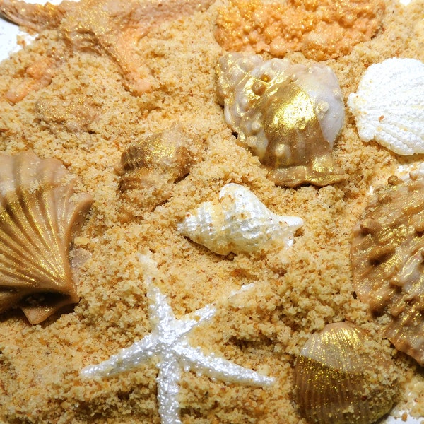 Edible Sand/Shimmer Sand/Sparkling Sugar Sand/Wedding Cake Decor/Under the Sea Party/Fondant Seashells/Mermaid Party