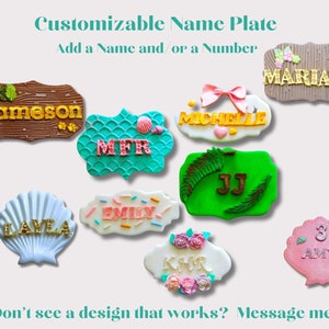 Fondant Name Plate/Customize/Fondant Wood/Baby Shower/Rustic Wedding Topper/ Safari Party/Birthday/Unique Topper