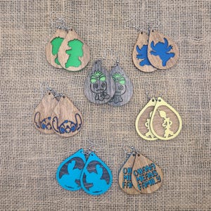 Boucles d&#39;oreilles inspirées de Lilo & Stitch