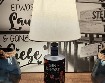 Gin Lampe, Gin Knopf, Gin Geschenk, Tischlampe