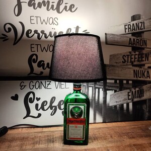 Jägermeister Lampe aus einer Flasche, Lampe, Jägermeister Tischlampe, Jägermeister Glas Bild 3