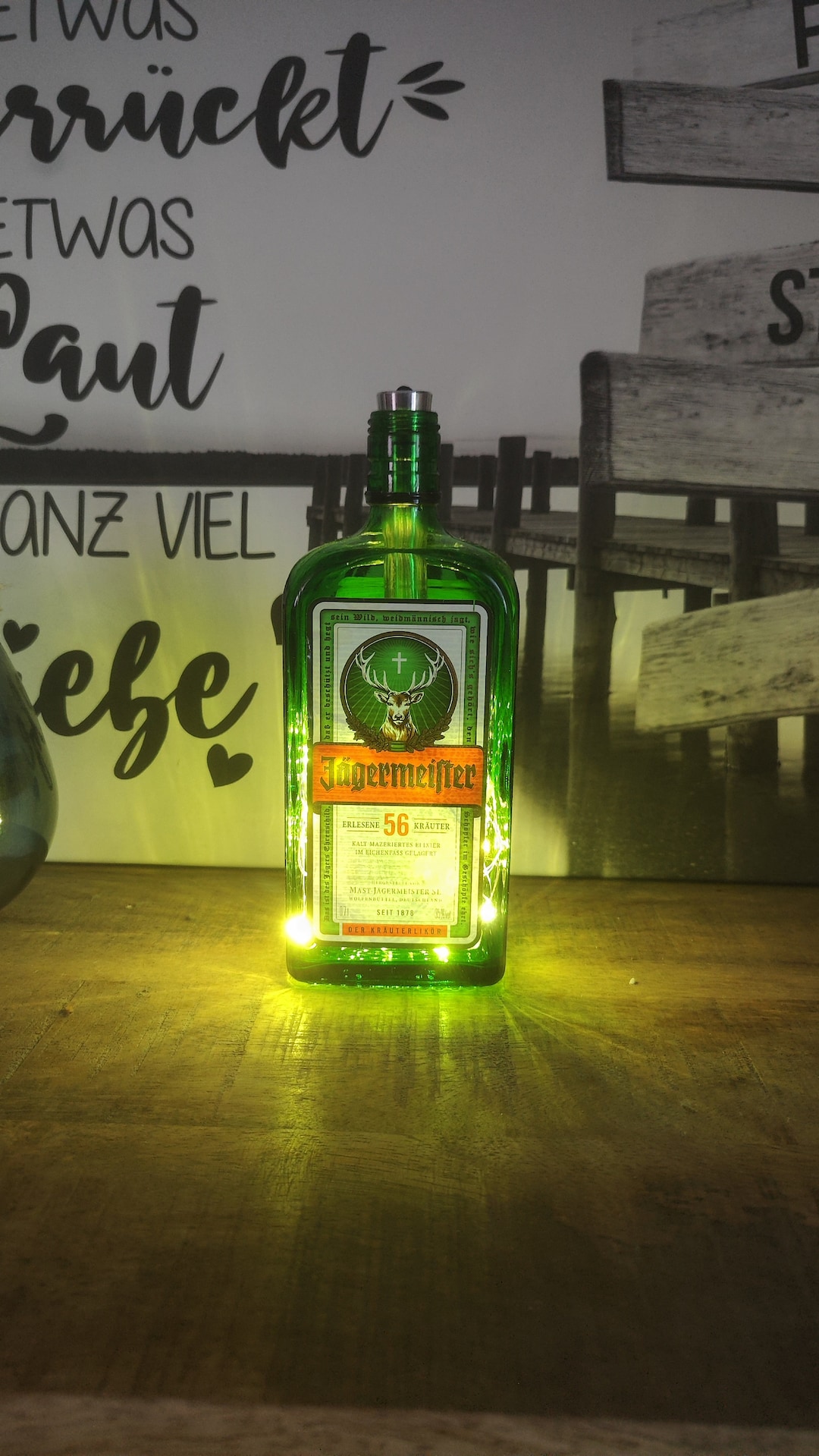 Jägermeister Flaschenlicht, Lichterkette Etsy.de