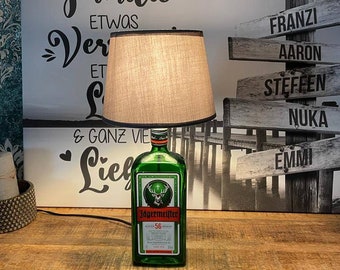 Jägermeister Lampe aus einer Flasche, Lampe, Jägermeister Tischlampe, Jägermeister Glas