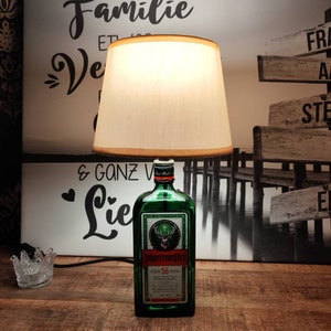 Jägermeister Lampe aus einer Flasche, Lampe, Jägermeister Tischlampe, Jägermeister Glas Bild 2