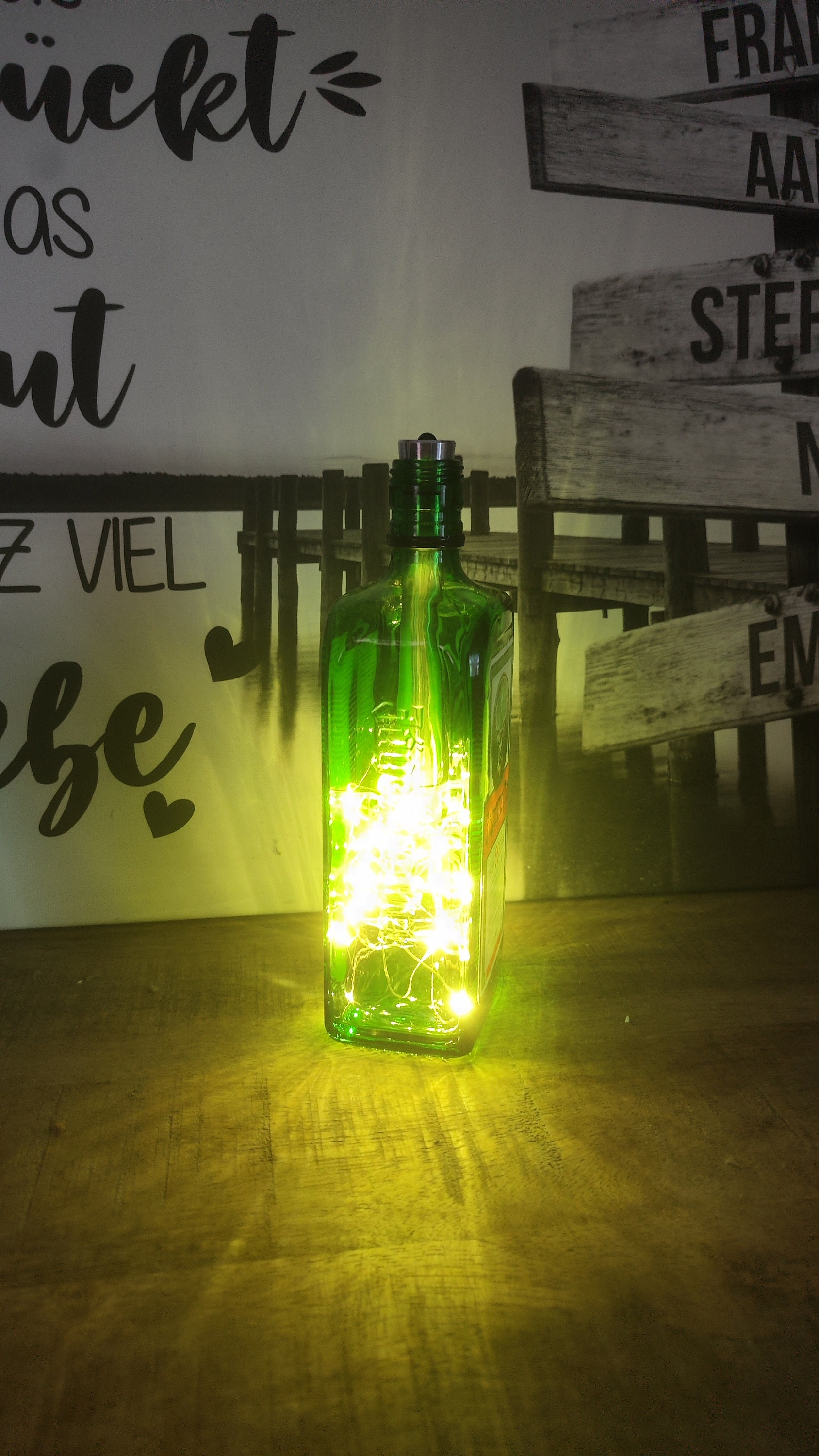 Jägermeister Flaschenlicht, Lichterkette Etsy.de