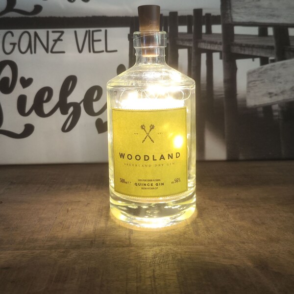 Woodland  Gin Lampe, Tischlampe Gin, Gin Geschenk