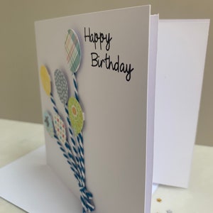 Handmade Happy Birthday Card, Birthday balloons cards, Can be personalised. image 4