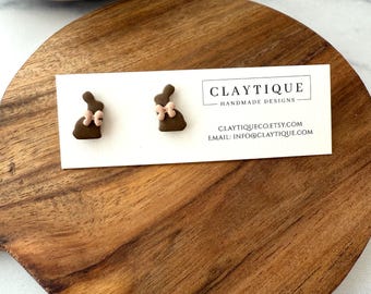 Easter Chocolate Bunny Rabbit Stud