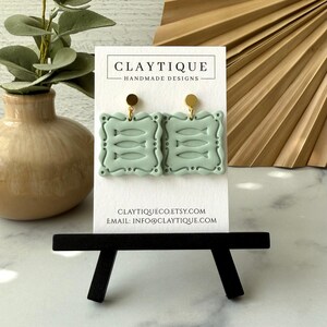 Light Blue Fish Embossed Earrings