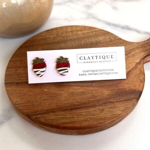 Chocolate Covered Strawberry Stud Earrings