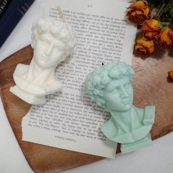 David Bust candle, David Statue candle,Venus candle,Sculpture,Renaissance Decor, Bridesmaid candle, Aesthetic candle