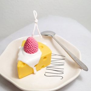 Cheese Candle | Wedge Aesthetic Home Decor Gift | Soy Wax Candle for Dreamy Room | Cute Fun Object Shelf Wall Display |Desk Goal|Fragrance