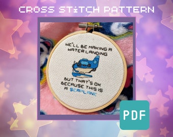 Animal Crossing DAL Airlines Cross Stitch Pattern - Gaming Meme (PDF Download)
