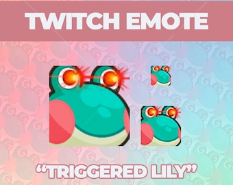 Triggered Lily Frog Emote – Hand Drawn Twitch/Discord Emotes (Digital Download)