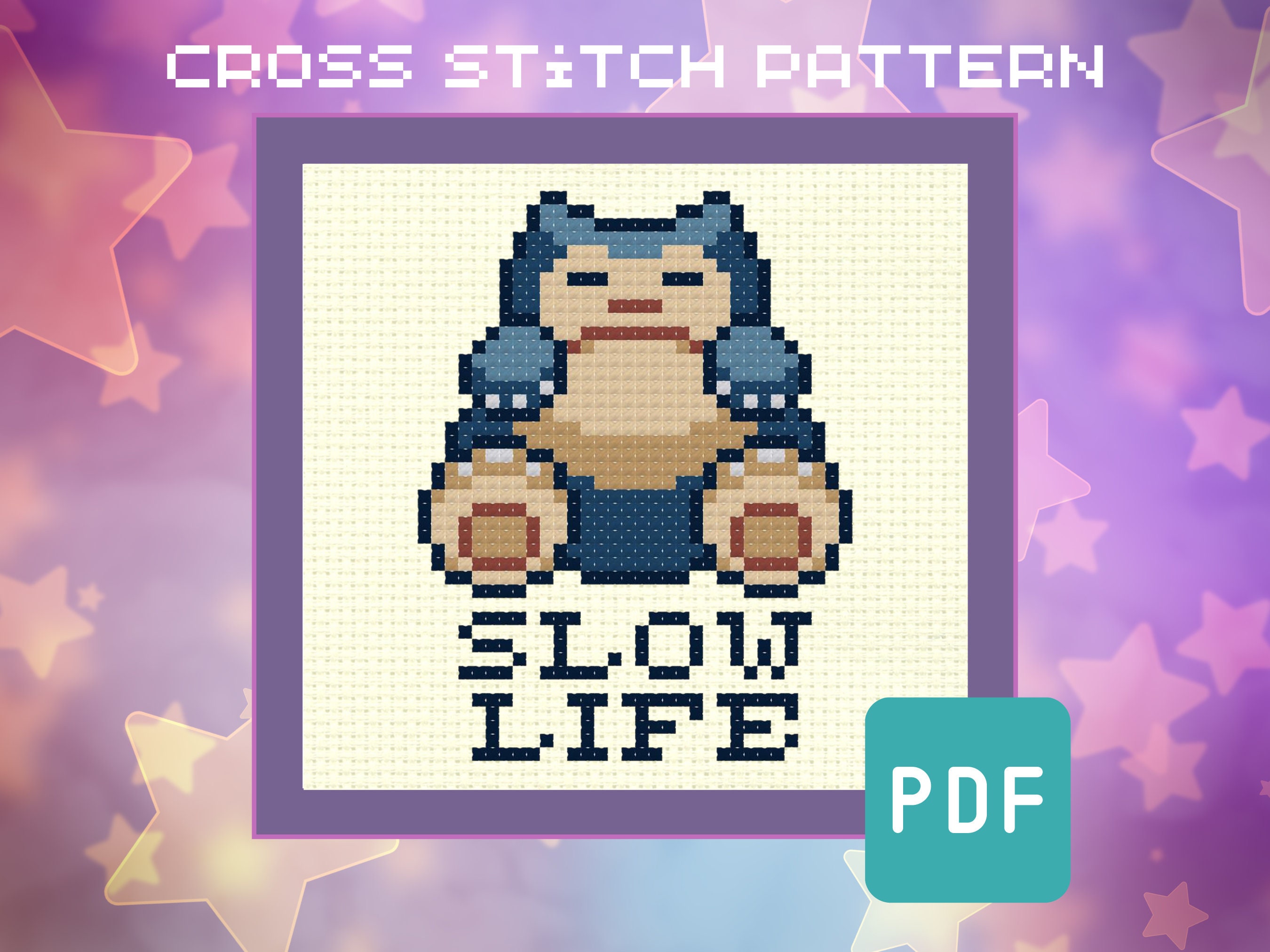 Snorlax Heart - Pokemon - Cross Stitch Kit – Stitch To The Past