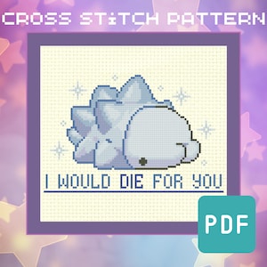 Patrón de punto de cruz de Snom de Pokémon para San Valentín - Bordado para amantes de los videojuegos (descarga instantánea en PDF)