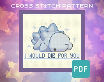 Valentines Pokémon Snom Cross Stitch Pattern - Geeky Gaming Embroidery (PDF Instant Download)