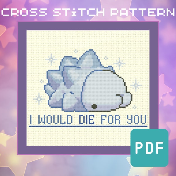 Valentines Pokémon Snom - Geeky Cross Stitch Pattern - PDF Instant Download - Retro Video Game, Gaming Embroidery, Pokémon Gift