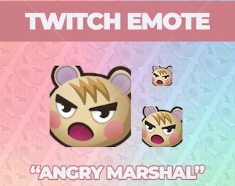 Angry Marshal Emote - Hand Drawn Animal Crossing Streamer Emotes (Digital Download)