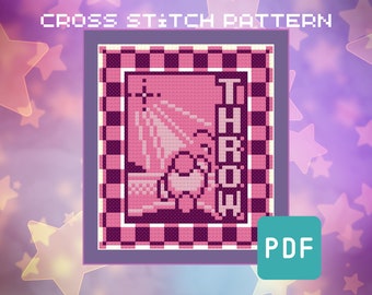 Kirby Throw Ability Cross Stitch Pattern – Retro Gaming Embroidery (PDF Pattern)