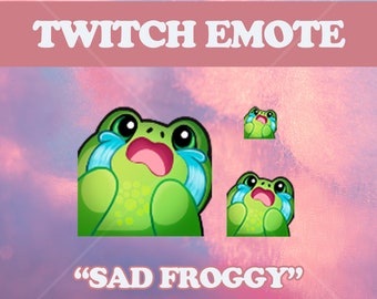 Crying Frog Sad Emote - Twitch / YouTube / Discord Emote For Streamers - Hand Drawn Server Emotes