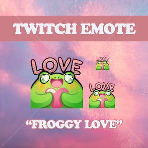 Rain Frog Love Emote - Twitch / YouTube / Discord Emote For Streamers - Hand Drawn Server Emotes