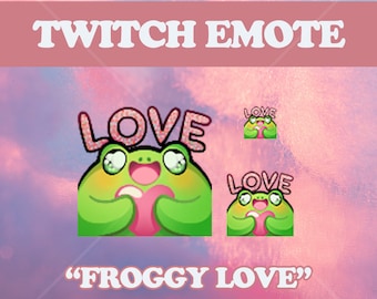 Rain Frog Love Emote - Twitch / YouTube / Discord Emote For Streamers - Hand Drawn Server Emotes