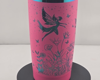 pink fairy flowers mushroom Laser Engraved Tumbler - 20 oz Insulated Cup for fairy Lovers