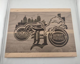Detroit Tigers Walnut Cutting Board: Cherry Trim, 12x16 Inch