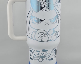 Laser Engraved 40 oz Tumbler – Cute but Psycho Bunny