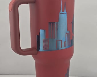 Chicago Cubs Wrigley Field 40oz Tumbler: Laser Engraved Stainless Steel