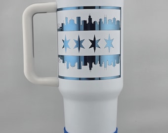 Chicago Skyline 40 Oz Insulated Tumbler - Laser Engraved