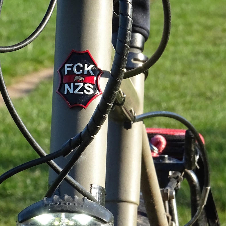 FCK NZS Fahrrad Plakette / Bike Badge / Fixie Bike / Road Bike Bild 2