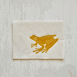 Mini Frog #2 - 3x4" Linocut Print