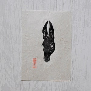 Pega Donkey - Mysterious Mule - Linocut Print
