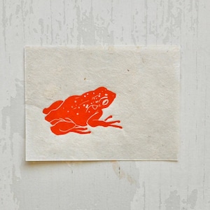 Mini Frog #1 - 3x4” Linocut Print