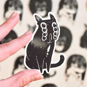 Fast Cat Sticker | laptop water bottle decal | 3 inches | Glossy