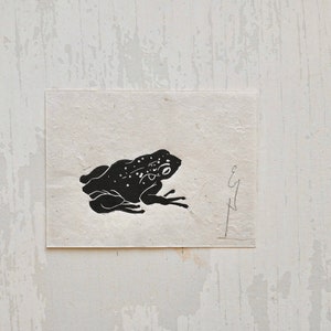 Mini Frog #1 - 3x4” Linocut Print