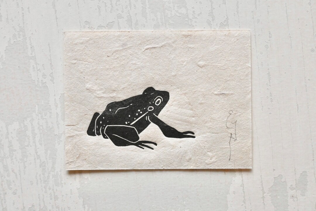 Mini Frog #3 - 3x4” Linocut Print - Etsy