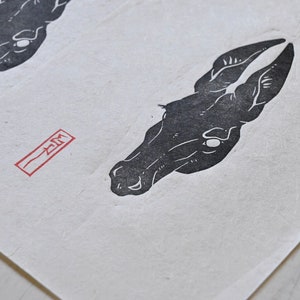 Pega Donkey Mysterious Mule Linocut Print image 6