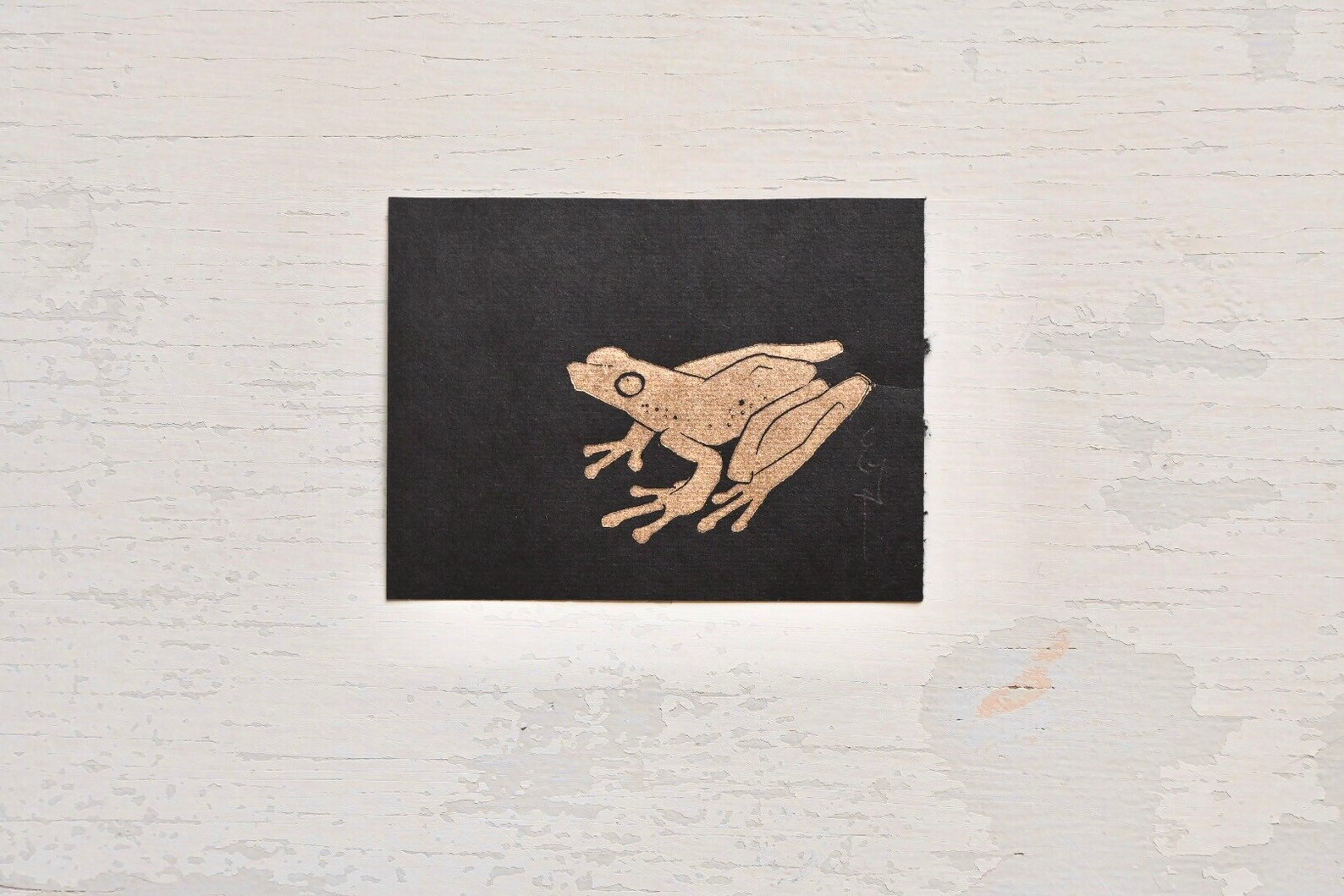 Mini Frog 2 3x4 Linocut Print - Etsy