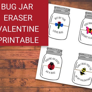 Kids Valentine Day Cards | Printable Valentine&#39;s for School | Valentines for Boys and Girls | Non Candy Valentine
