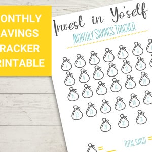 Monthly Savings Tracker | Monthly Savings Fillable Template | Savings Challenge